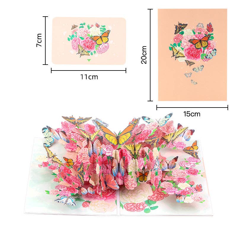Flower Butterfly Greeting Card Romantic Gift