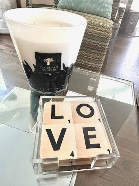 Acrylic  Coasters -  LOVE TILE (Each sold separately)