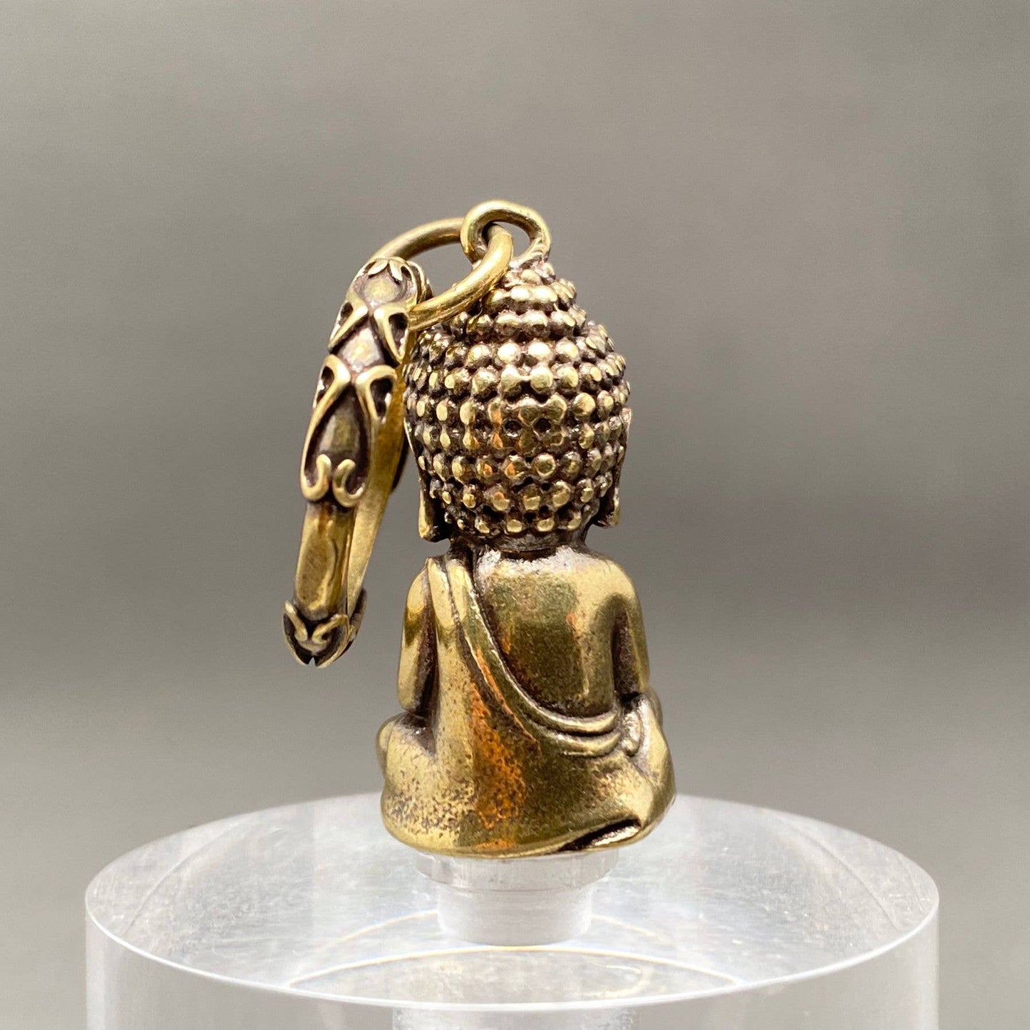 Brass Buddha Statue Keychain Pendant