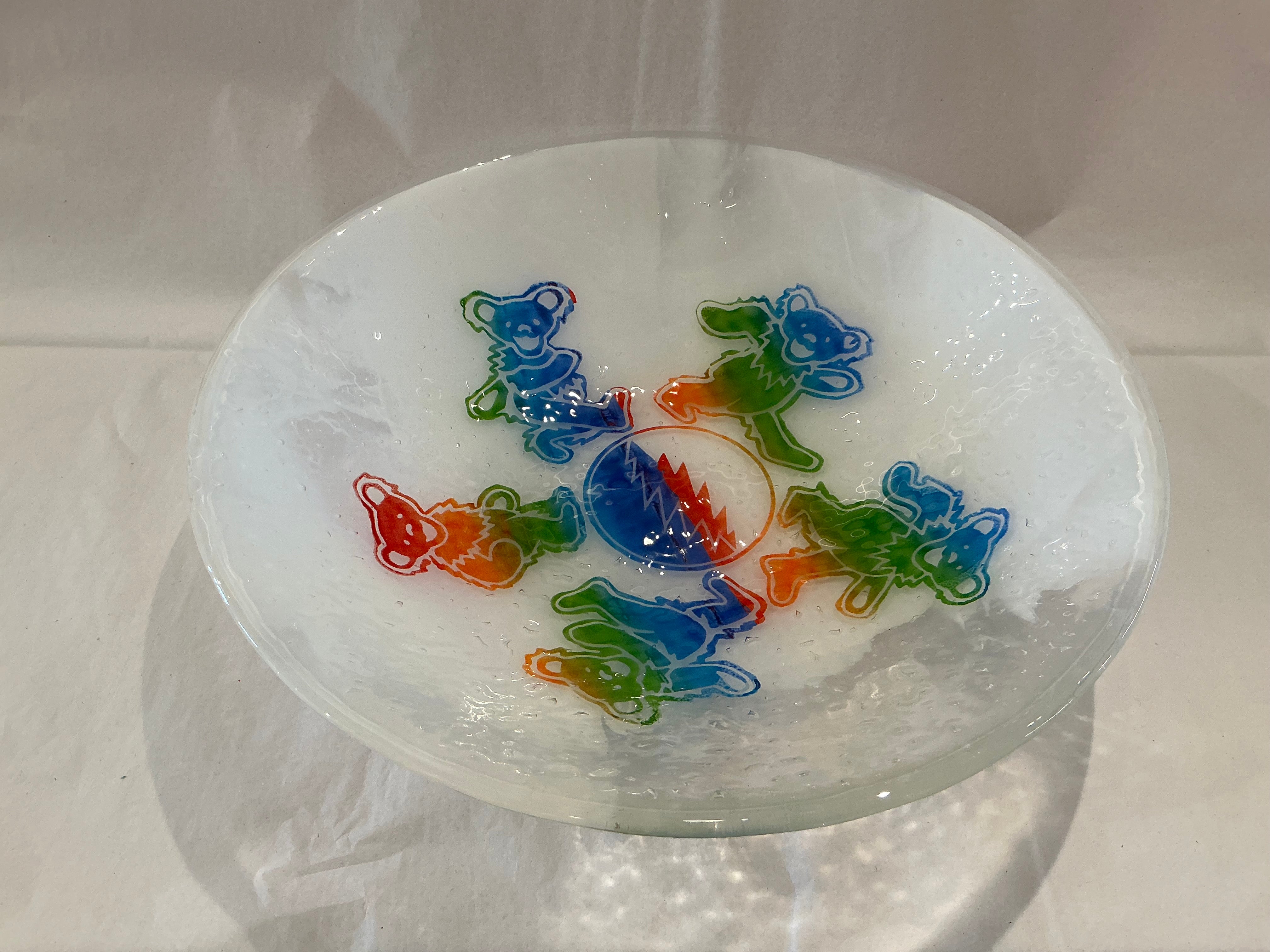 Grateful Dead "Dancing Bears" Glass Bowl