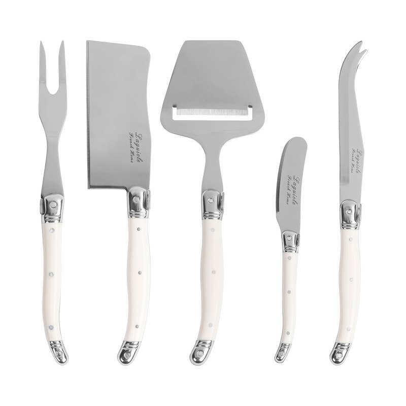 5-Piece French Cheese Knife & Slicer Set -  Faux Ivory Handle