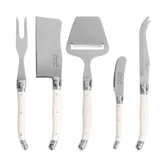 5-Piece French Cheese Knife & Slicer Set -  Faux Ivory Handle