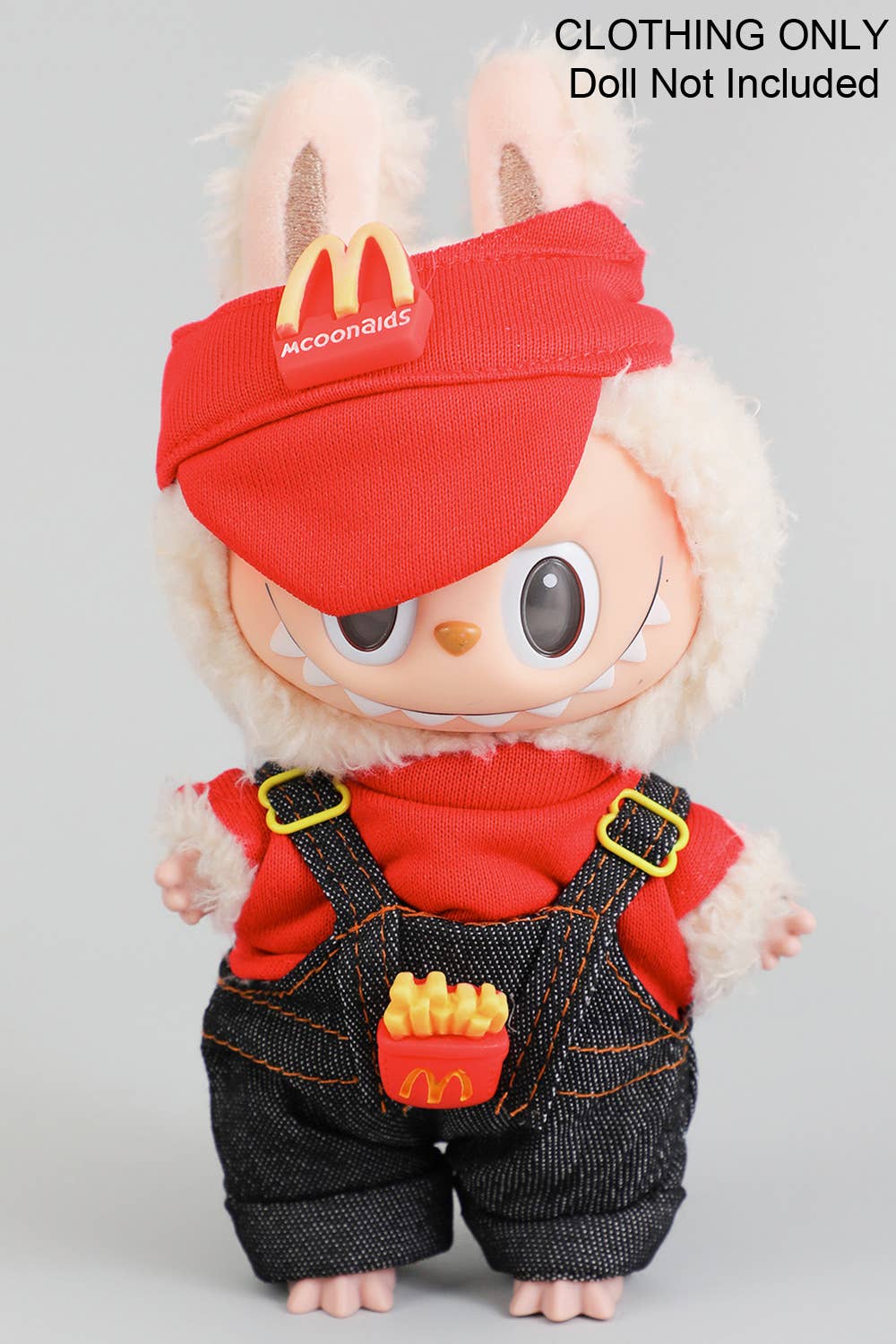 FAST FOOD UNIFORM LABUBU OUTFIT WITH VISOR