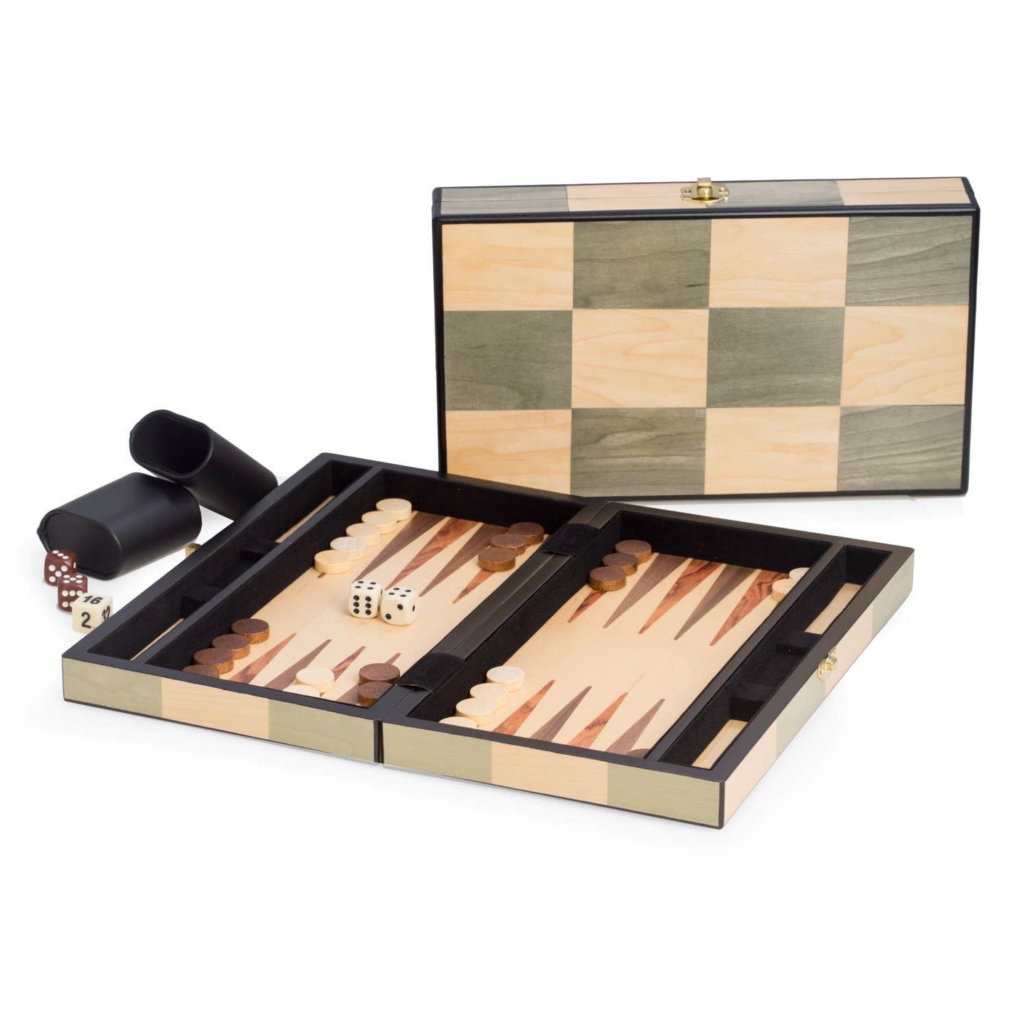 Backgammon Set in Birch Wood