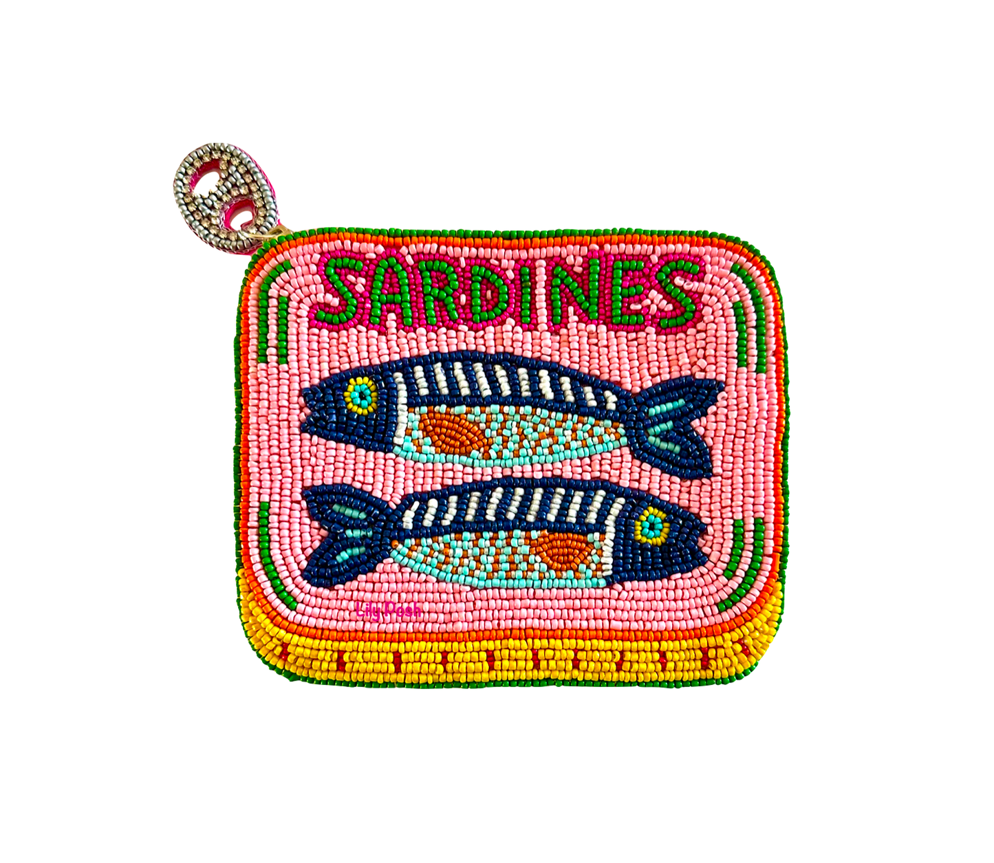 Sardines Beaded Coin Purse (Pink/Blue/Green/Gold)