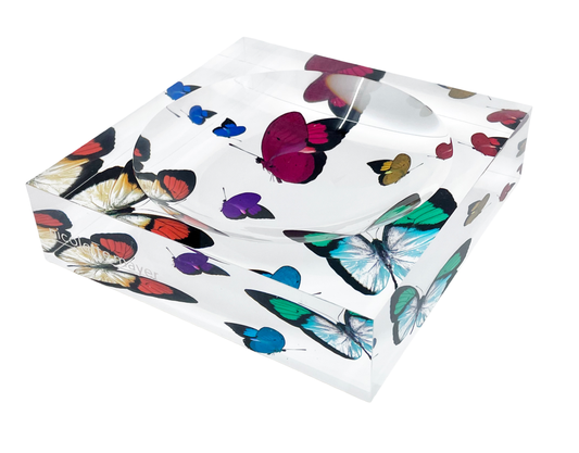 Butterflies Acrylic Catchall and Candy Dish and 6x6