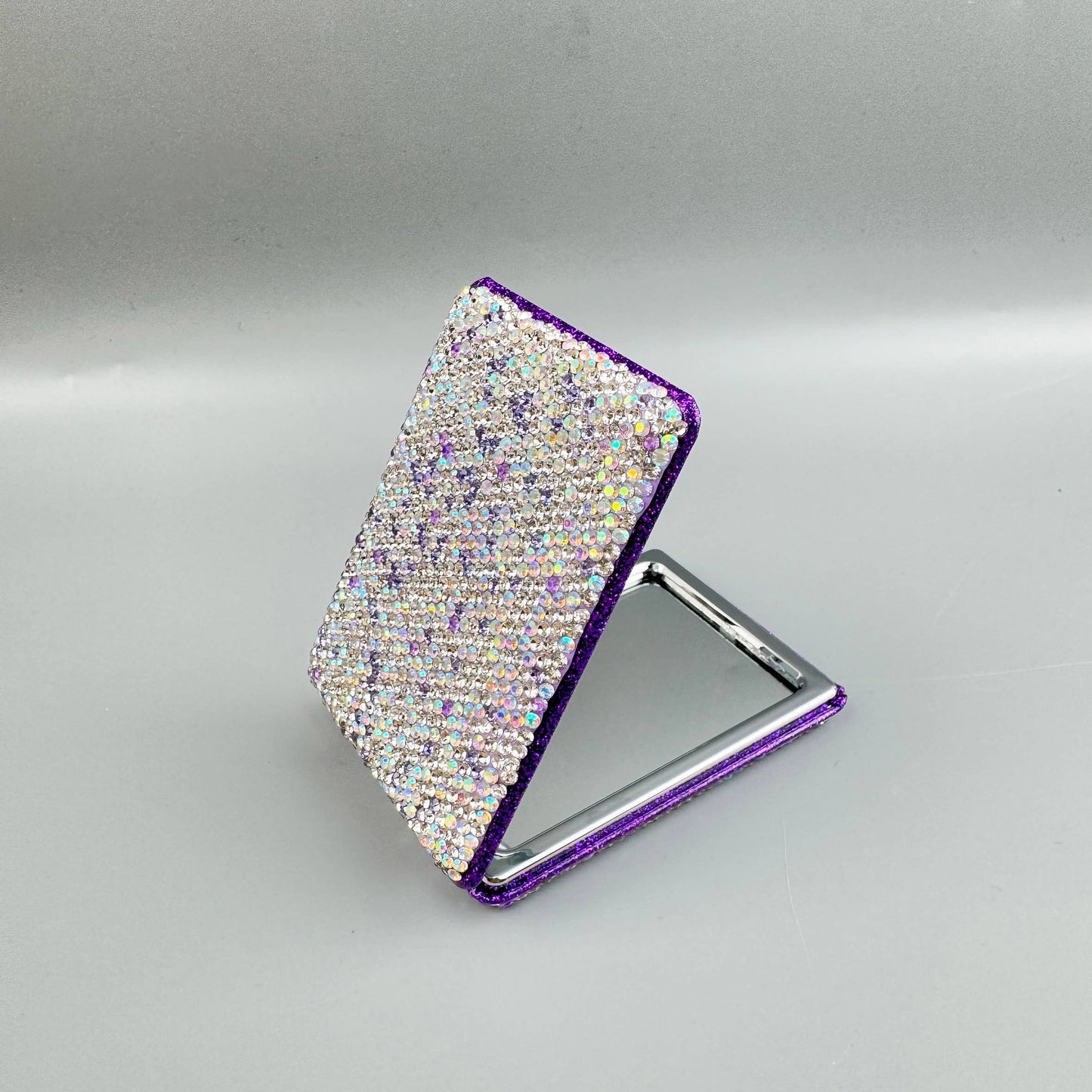Square Rhinestone Folding Makeup Mirror