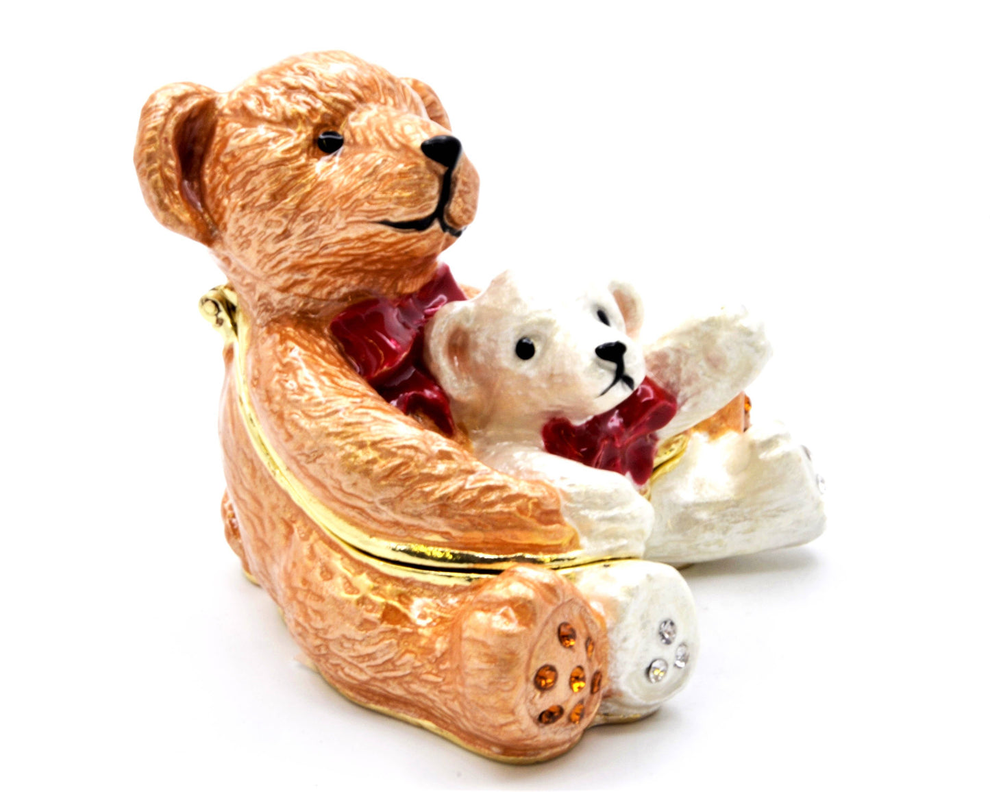 Two Bears Trinket  Box. Beautifully Made with Enamel