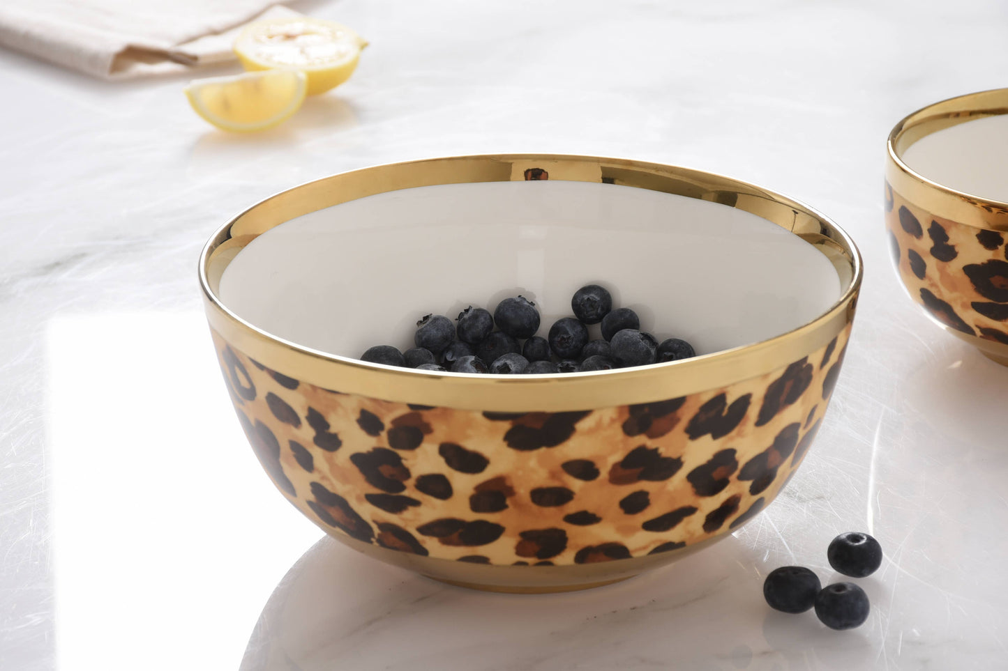 Porcelain Leopard Medium Bowl