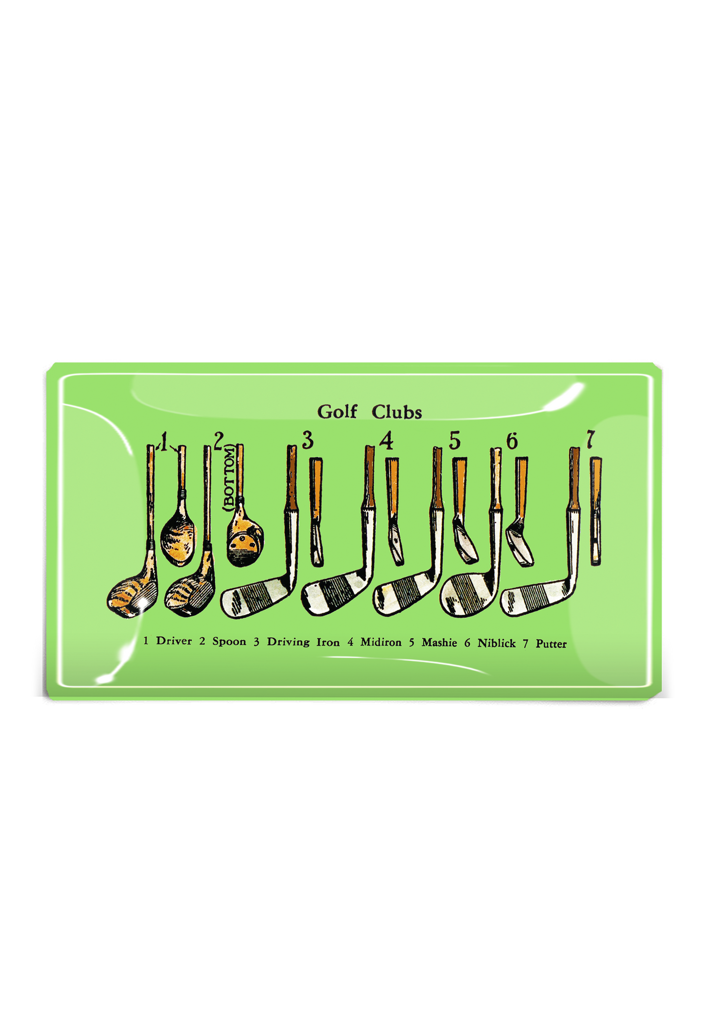 Hole In One Glass Decoupage Tray