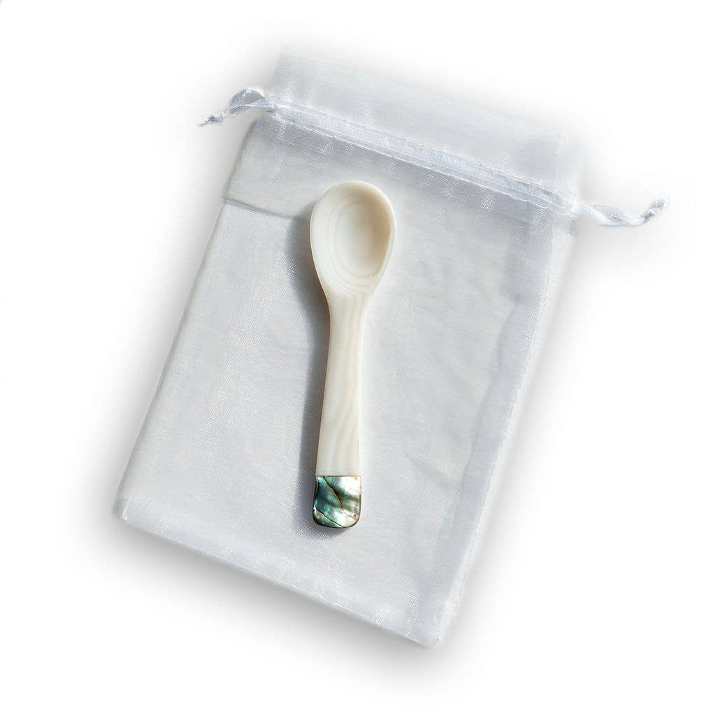 Mother of Pearl Caviar Spoon with Abalone Inlay