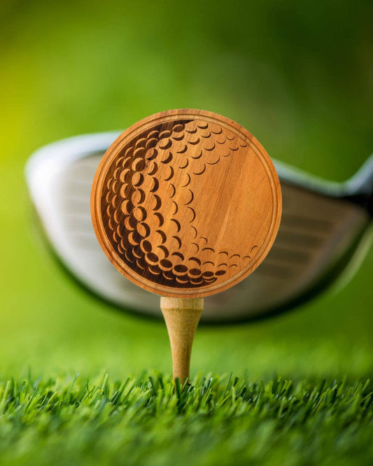 13" Golf Ball Wood Cheese Board