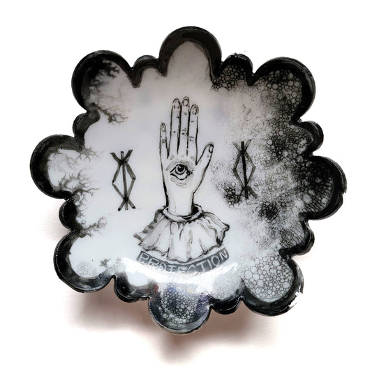 Hand of Protection| Handmade Glass Trinket Dish