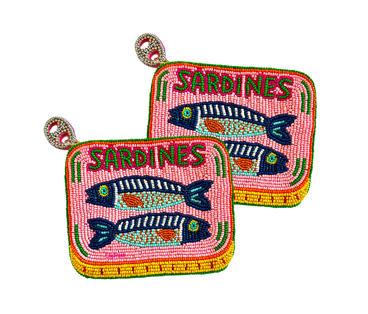 Sardines Beaded Coin Purse (Pink/Blue/Green/Gold)