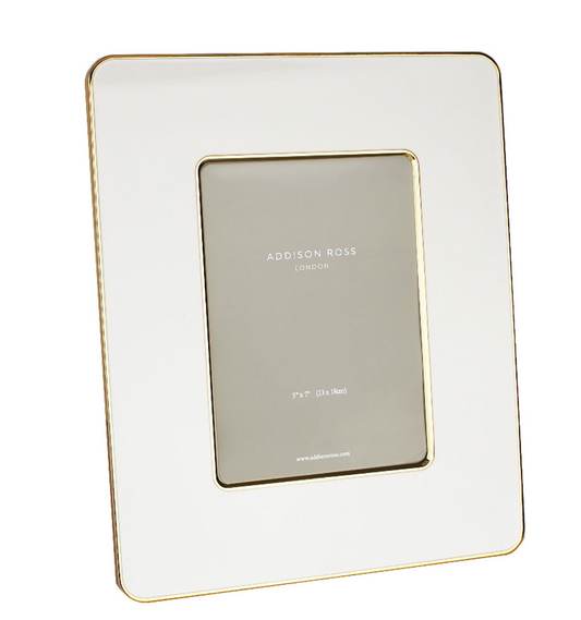 White & Gold Enamel Studio Picture Frame (5x7)