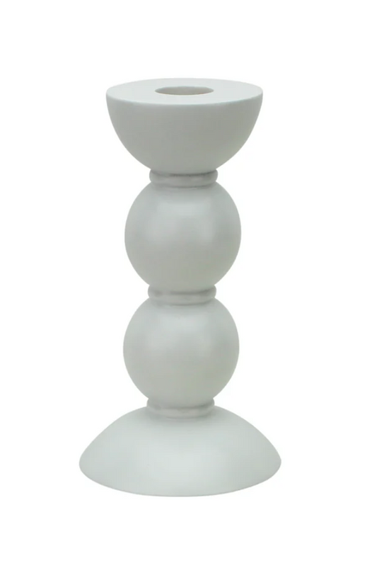 Medium White Bobbin Candlestick - 5.5 in