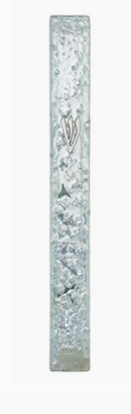 Light Blue Glass Mezuzah