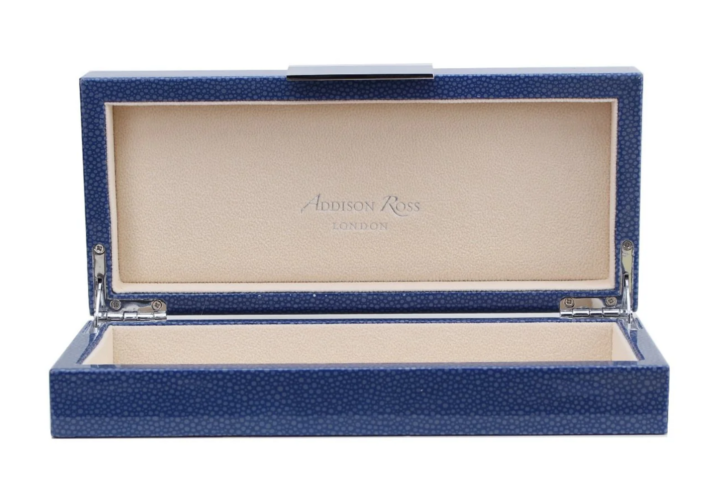 Large Blue Shagreen Lacquer Box with Gold