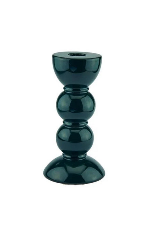 Medium Green Bobbin Candlestick - 5.5 in