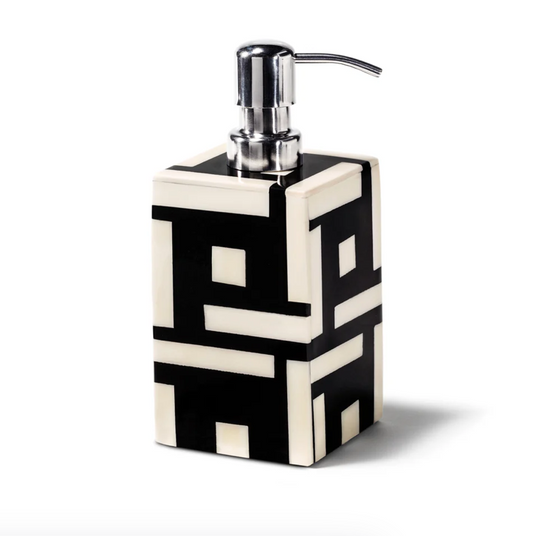 Domino Natural Bone and Wood Soap Dispenser
