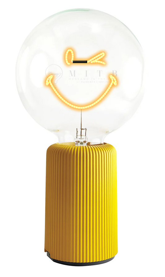 Bulb Smiley World Amber with Base Table Lamp PORTABLE