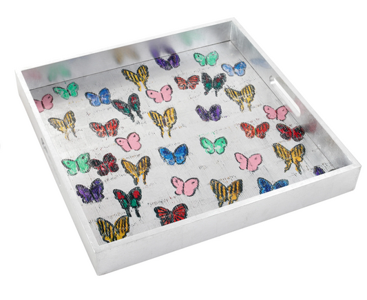 Butterflies Around the World Silver Leaf Tray