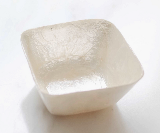 3.5” x 3.5” Square Capiz Bowl - Natural or Gold