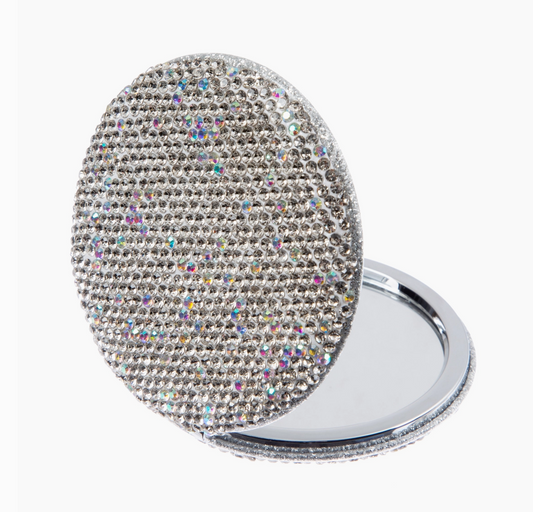 Circle Rhinestone Folding Makeup Mirror