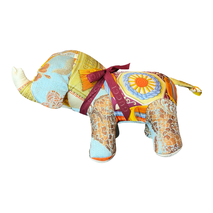 Parmi les Fleurs Vinatge Silk Scarf Lucky Elephant