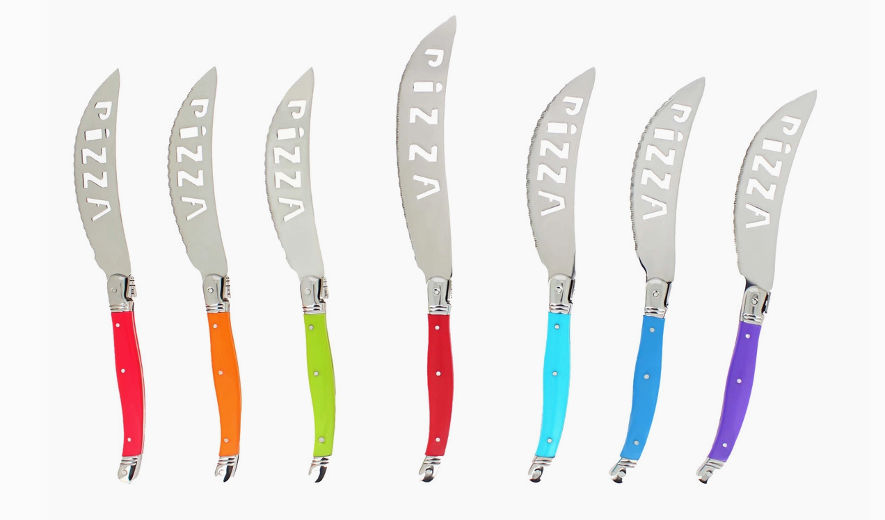 French 7 Piece Pizza Knife Set, Rainbow Colors