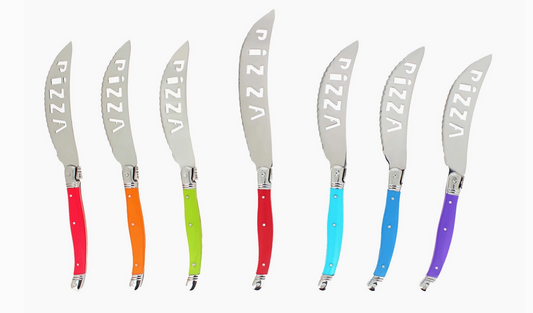 French 7 Piece Pizza Knife Set, Rainbow Colors