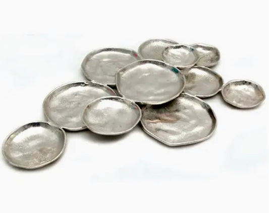 Silver Texture 11 Plate Cluster Platter