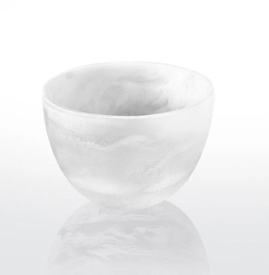 White Swirl Resin Everyday Deep Bowl (Small)