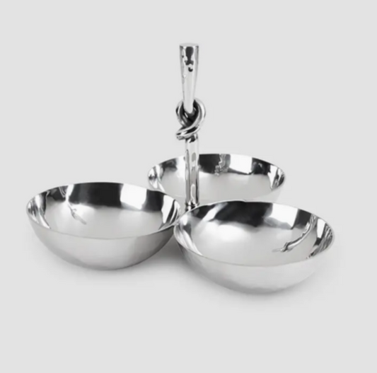 3 Bowl Snack Set W/Knot