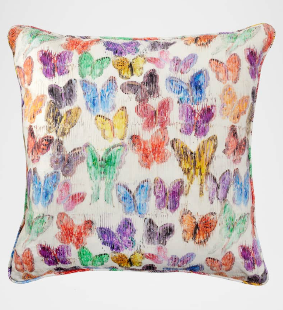 Spring Butterflies Linen Pillow
