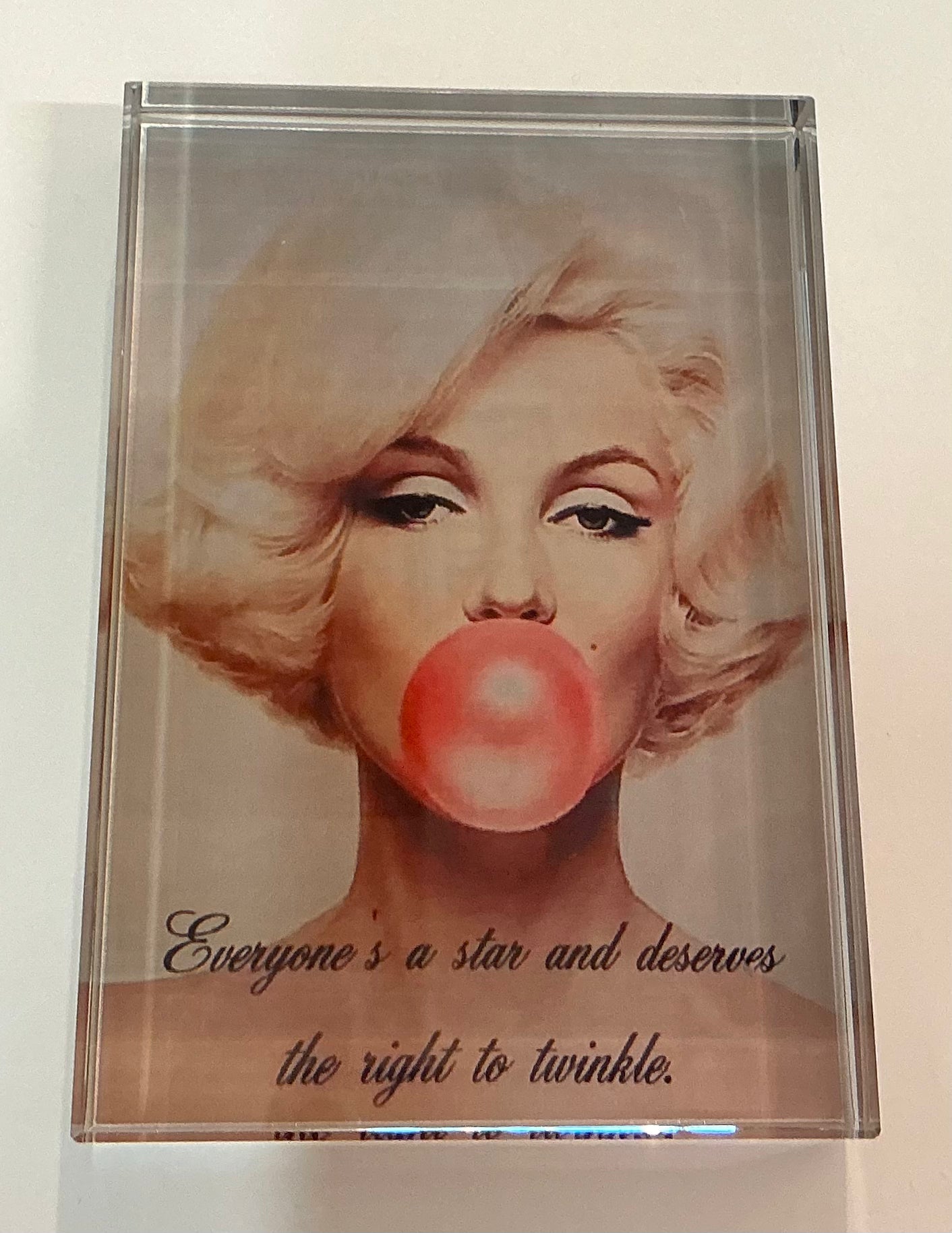 Glass Block - Marilyn- “Everyone’s a Star”   *Exclusive to Code Blue*
