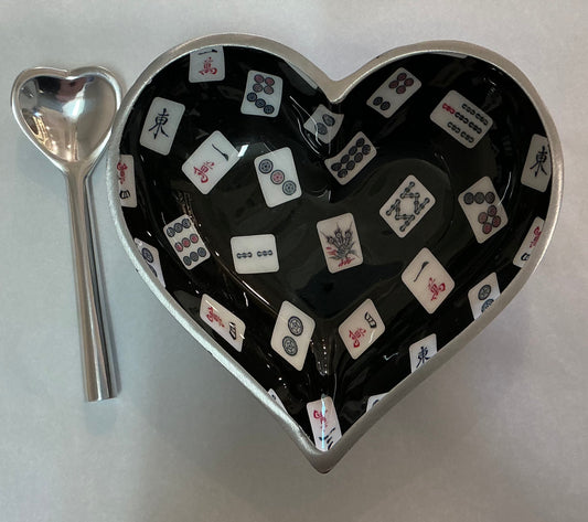 Mahjong Heart Dish with Spoon
