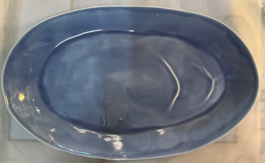 Blue Handmade Oval Porcelain Platter