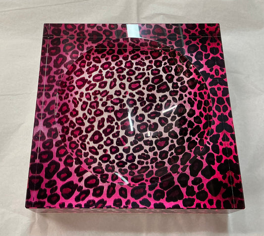 Hot Pink Leopard Acrylic Candy Tray