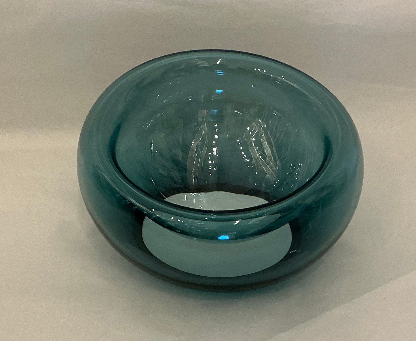 Caldera 4” x 6” Hand-Blown Glass Bowl in Pacific Blue by Andrew Madvin