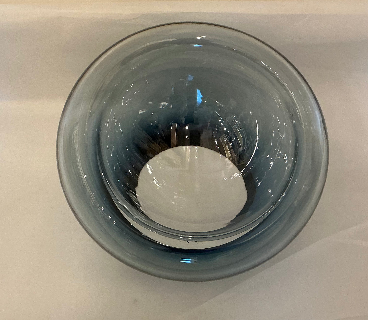 Caldera 6” x 8” Hand-Blown Glass Bowl in Midnight Blue by Andrew Madvin