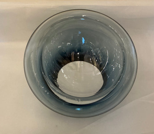 Caldera 6” x 8” Hand-Blown Glass Bowl in Midnight Blue by Andrew Madvin