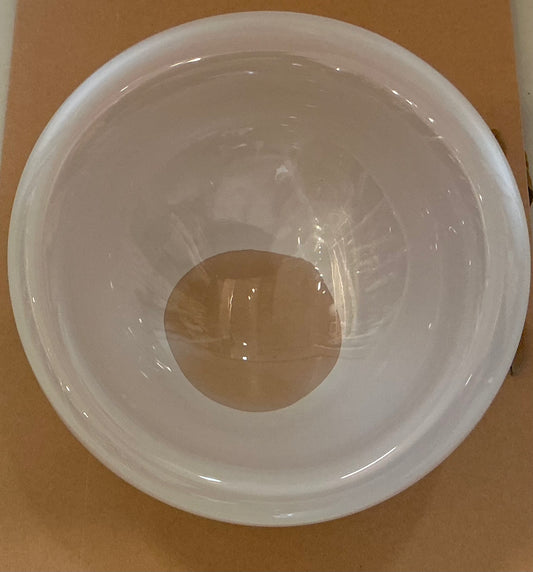 Caldera 7” x 10” in Hand-Blown Glass Bowl in Opal White by Andrew Madvin