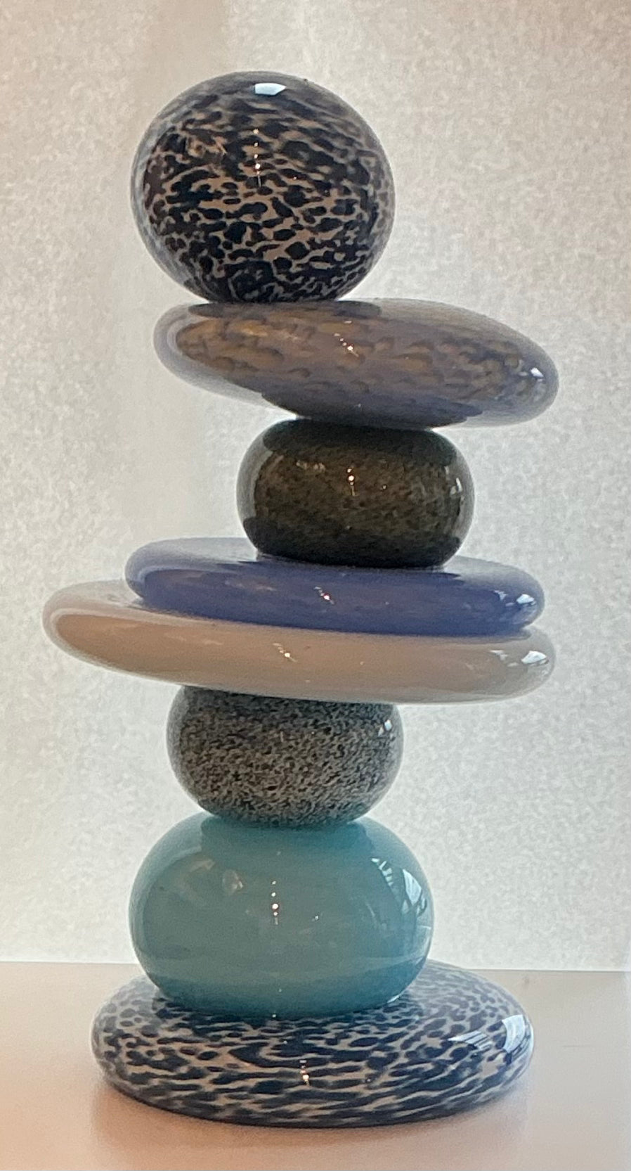 “Stone Stack” Hand Blown Glass Sculpture