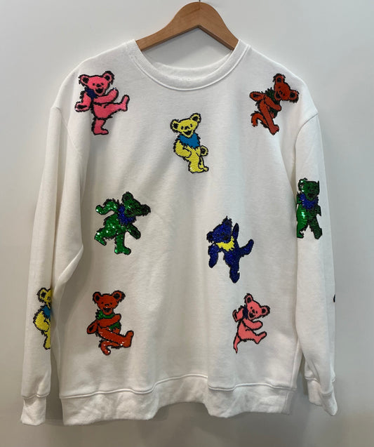 Grateful Dead Handmade “Dancing Bears” Crew Neck Sweatshirt