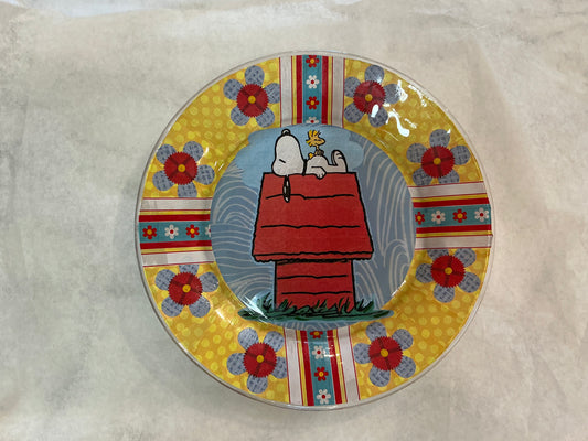 Handmade Decoupage Glass Plates "Snoopy” Exclusive**