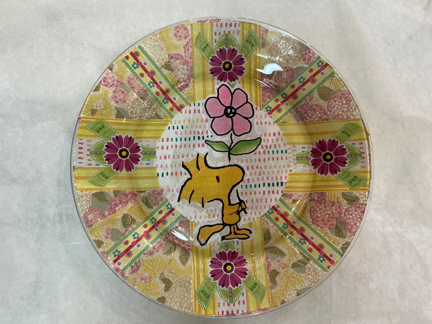 Handmade Decoupage Glass Plates "Woodstock” Exclusive**