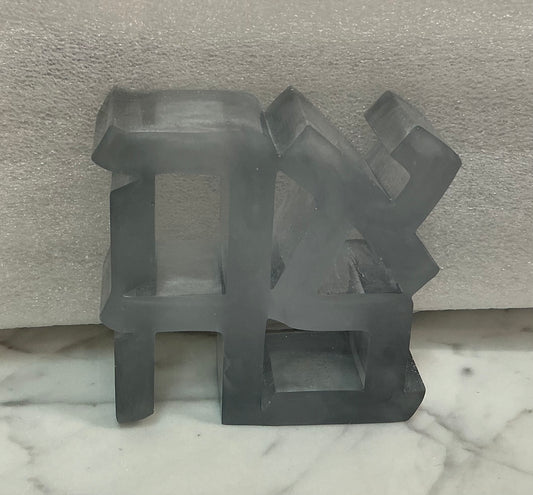 Gray Ahava "LOVE" Sculpture in Resin