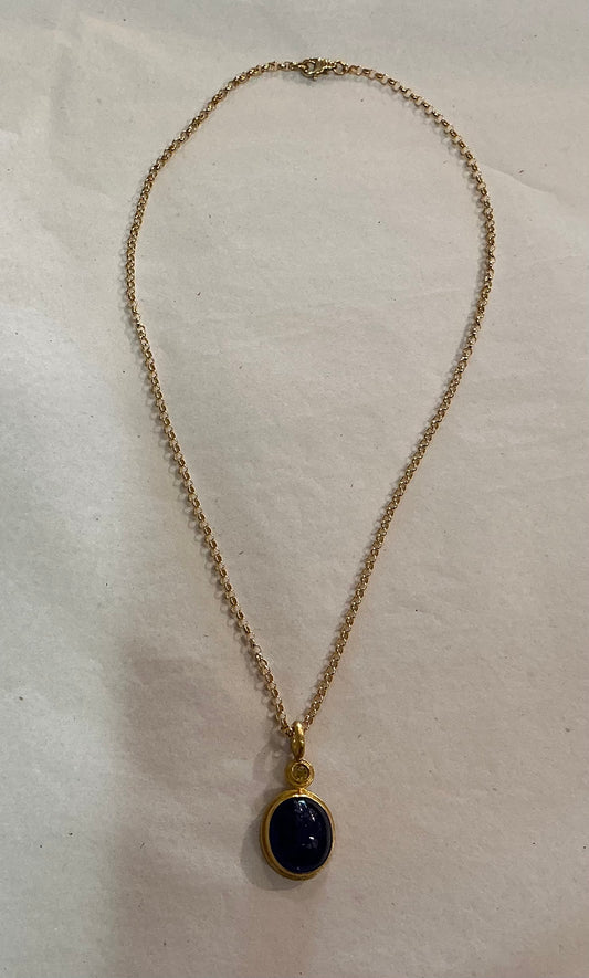 8K Cabochon Tanzanite necklace