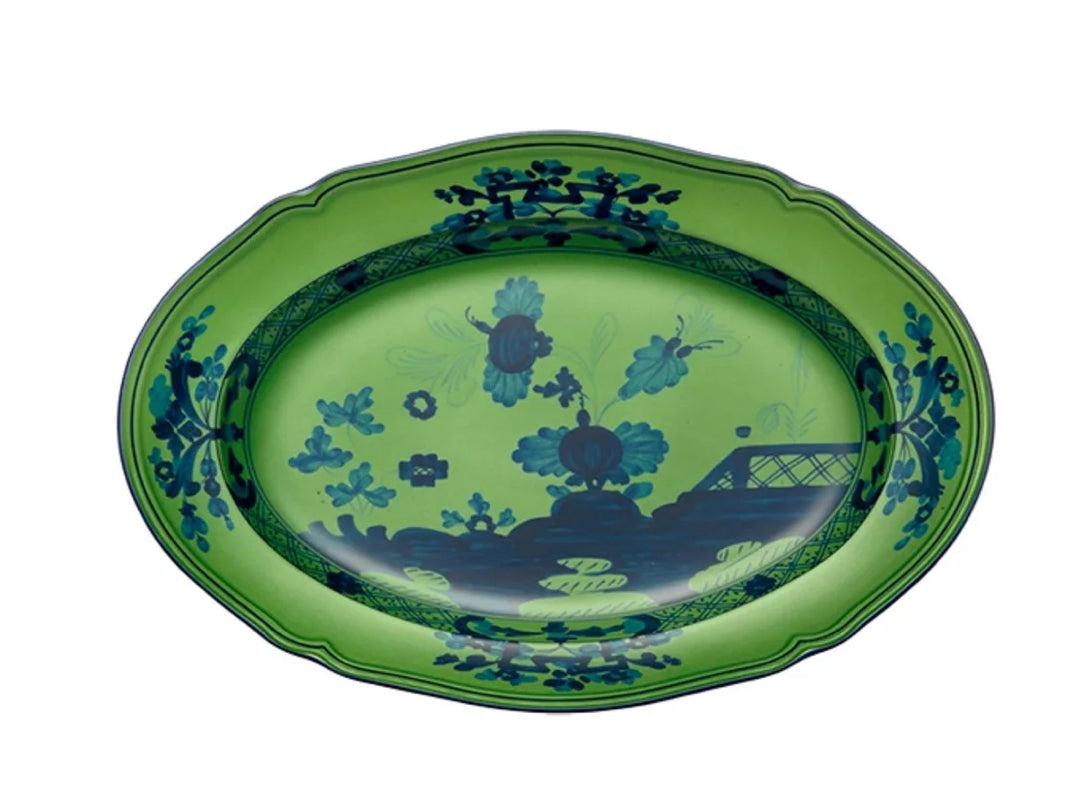Oriente Italiano Malachite Large Oval Flat Platter